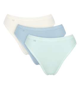 SLOGGI, sloggi Taillenslip "Basic+ Tai" 3er Pack, mit hohem Beinausschnitt, Cotton-Mix, glatte Nähte