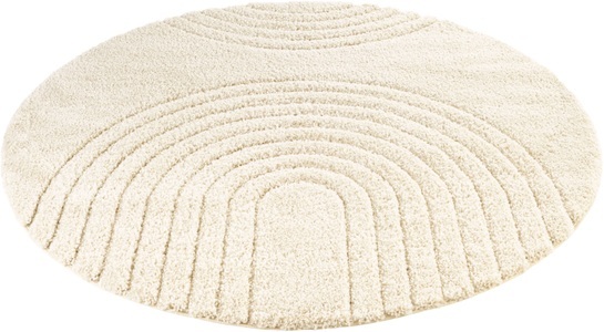 MINT RUGS, MINT RUGS Designteppich »Fergus«, rund, 22 mm Höhe, Hoch-Tief Struktur, sehr weicher Flor, Wohnzimmer, Schlafzimmer, Robust, Pflegeleicht, ringsum gekettelt, HANSE Home Teppich »Fergus 160 cm x 160 cm«