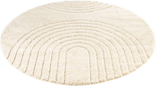 MINT RUGS, MINT RUGS Designteppich »Fergus«, rund, 22 mm Höhe, Hoch-Tief Struktur, sehr weicher Flor, Wohnzimmer, Schlafzimmer, Robust, Pflegeleicht, ringsum gekettelt, HANSE Home Teppich »Fergus 160 cm x 160 cm«