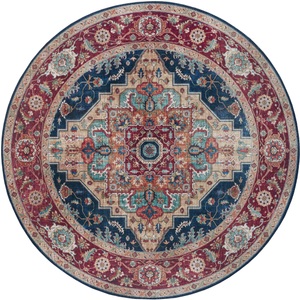 NOURISTAN, Teppich, »Sylla«, NOURISTAN, rund, Höhe 5 mm, maschinell gewebt, NOURISTAN Teppich »Sylla«, rund, 5 mm Höhe, Orientalisch, Orient, Vintage, Wohnzimmer, Schlafzimmer, Esszimmer