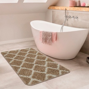 PACO HOME, Paco Home Badematte »Side 506«, Höhe 25 mm, rutschhemmend beschichtet, fussbodenheizungsgeeignet, Badteppich, Rauten Design, waschbar, rechteckig & rund erhältlich, Paco Home Badematte »Side 506«, Höhe 24 mm, rutschhemmend beschichtet, fussbodenheizungsgeeignet, Badteppich, Rauten Design, waschbar, rechteckig & rund erhältlich