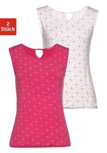 Lascana, LASCANA Tanktop, LASCANA Shirttop, (2er-Pack), mit kleinem Cut-Out im Nacken