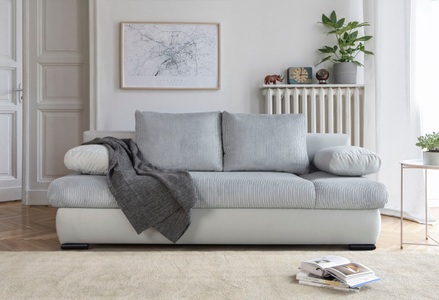 COLLECTION AB, COLLECTION AB Schlafsofa »30 Jahre Jubiläums-Modell Chicago«, mit Bettfunktion und Bettkasten, im Cord-Samt Mix, COLLECTION AB Schlafsofa »Chicago, B: 200 cm, Liegefl. 146x200 cm« mit Bettfunktion, Bettkasten & 2 Armlehnenkissen, Federkern