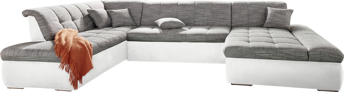 DOMO collection, DOMO collection Wohnlandschaft, DOMO collection Wohnlandschaft »PB Moric wahlweise mit Bettfunktion und Armteilverstellung U-Form« XXL-Format B/T/H: 353/216/80 cm, feine Steppung, incl. Zierkissen