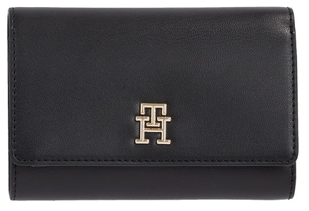 Tommy Hilfiger, Tommy Hilfiger Geldbörse »GP MED FLAP WALLET W KEYFOB«, (Set, Börse+Anhänger), mit goldfarbenenen Details und TH-Emblem vorne, Tommy Hilfiger Geldbörse »GP MED FLAP WALLET W KEYFOB«, (Set, Börse+Anhänger), mit goldfarbenenen Details und TH-Emblem vorne