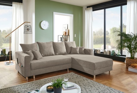 INOSIGN, INOSIGN Ecksofa »Malou«, inklusive Bettfunktion, praktischem Bettkasten, loser Zier- und Rückenkissen, INOSIGN Ecksofa »L-Form«, inklusive Bettfunktion, Bettkasten, loser Zier- und Rückenkissen