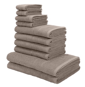 MY HOME, my home Handtuch Set »Inga«, Set, 10 tlg., Walkfrottee, Handtücher mit feiner Bordüre, Handtuchset aus 100% Baumwolle, my home Handtuch Set »Inga, Duschtücher, Handtücher, Gästetücher, Seiftücher«, 10 tlg., Walkfrottee, Handtücher mit feiner Bordüre, 100% Baumwolle, einfarbig, weich