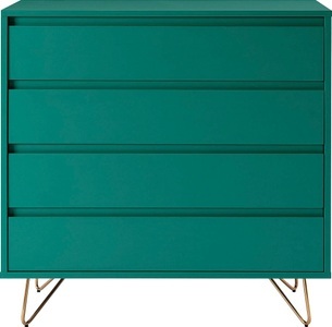 mutoni casual, Kommode matt grün 90x90, SalesFever Kommode, Haarnadelbeine aus Metall mit Messinglegierung
