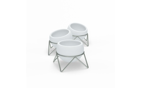 Umbra, Umbra - 3er-Set Blumentöpfe - Weiss und Gold, Umbra Blumentopf »Potsy 3er Set, Weiss-Silberfarben«