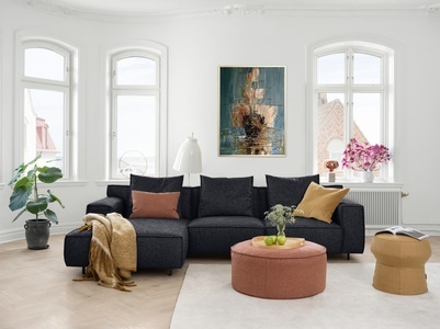 furninova, furninova Ecksofa »Vesta«, mit attraktiver Naht, inkl. Rückenkissen, furninova Ecksofa »Vesta mit tollem Sitzkomfort und schöner Detailverarbeitung«, mit attraktiver Naht in Kederoptik, im skandinavischen Design