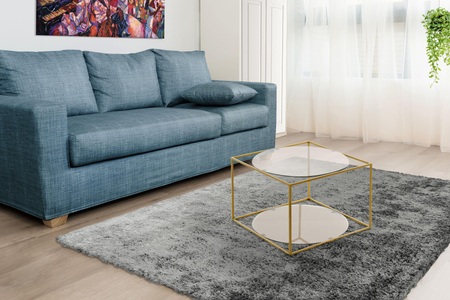 Kayoom, Kayoom Beistelltisch »Cody«, Kayoom Beistelltisch »Cody, Beistelltisch in Würfelform, offenes, modernes Design«, (1 St.), moderne Kubusform mit runden Ablageflächen aus Glas