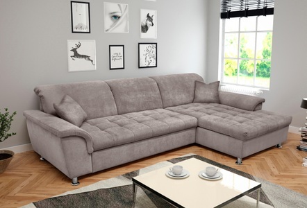 DOMO collection, DOMO collection Ecksofa, DOMO collection Ecksofa »Franzi Steppung im Sitzbereich B7T/H: 278/162/80 cm, L-Form« wahlweise mit Bettfunktion, Bettkasten und Kopfteilverstellung