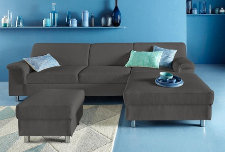 INOSIGN, INOSIGN Ecksofa, wahlweise mit Bettfunktion, DOMO collection Ecksofa »Jamie, modern und elegant, Fusshöhe 9cm, L-Form,« wahlweise mit Bettfunktion