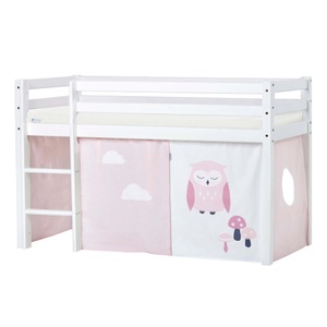 Hoppekids, Hoppekids Hochbett, mit Matratze und Textil-Set, Hoppekids Hochbett »ECO Dream, Kinderbett, Spielbett, Halbhohes Bett aus Massivholz«, inkl. Vorhang-Set Creator, Bettgrösse & Matratze wählbar