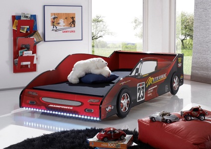 Kids Club Collection, home24 Autobett Meteor, Kinder-/Juniorbett in Rot 'Meteor'