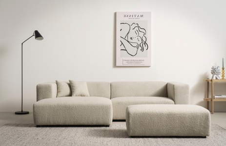 andas Polsterecke »BAKELS, Ecksofa-Set mit Hocker, L-Form mit Schlaffunktion« Ecksofa-Set (incl. Hocker) im trendigen Megacord