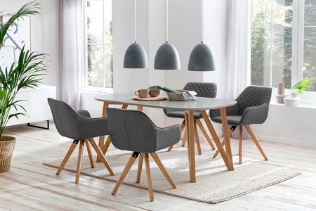 mutoni casual, Essgruppe Grau (5-tlg.) 180x90cm grau, Essgruppe Grau 180x90cm grau (5-tlg)