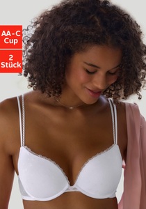 petite fleur Push-up-BH, aus süssem Herzchen-Mesh mit edlen Spaghettiträgern, sexy Dessous