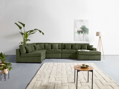 Guido Maria Kretschmer Home&Living, Guido Maria Kretschmer Home&Living Wohnlandschaft »Skara«, (5 St.), Lounge-Sofa mit Federkern-Polsterung, in vielen Bezugsvarianten, auch recycelt, Home affaire Wohnlandschaft »Skara U-Form« Lounge-Sofa mit Federkernpolsterung, in vielen Bezugsvarianten