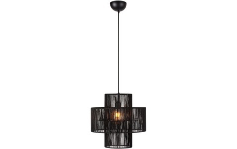 Markslöjd, Hängelampe Soga, Stecker, schwarz, Jute, Ø 40 cm, Markslöjd Pendelleuchte »Soga«