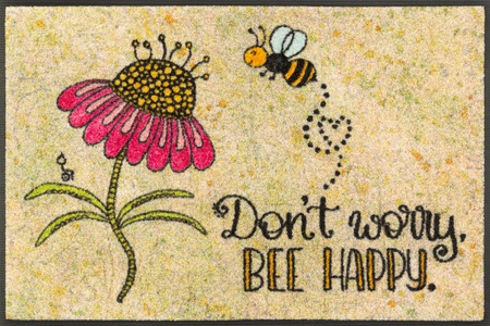 wash+dry by Kleen-Tex, wash+dry by Kleen-Tex Fussmatte »Bee Happy«, rechteckig, wash+dry by Kleen-Tex Fussmatte »Bee Happy 50 cm x 75 cm«