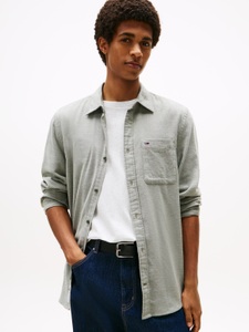 Tommy Jeans Flanellhemd »TJM FLANNEL« regular fit, Langarmhemd, halbgespreizter Kragen
