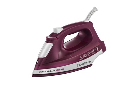RUSSELL HOBBS, Russell Hobbs 24820-56 Light & Easy Mulberry - Dampfbügeleisen (Dunkelrot/Weiss), 