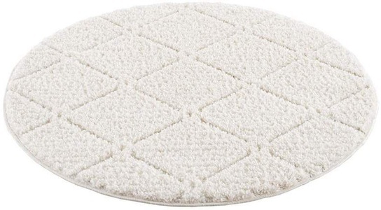 Carpet City, Carpet City Hochflor-Teppich »Focus«, rund, 20 mm Höhe, 3D-Optik im Raute-Motiv, Uni, Wohnzimmer, Carpet City Hochflor-Teppich »Focus 2997«, rund, 20 mm Höhe, besonders weich, Uni-Farben, Rauten-Optik, 3D-Effekt