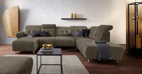 PLACES OF STYLE, Places of Style Wohnlandschaft »Manhattan«, 2 Sitze mit elektrischer Relaxfunktion, verstellbare Armlehnen, Places of Style Wohnlandschaft »Manhattan U-Form«, 2 Sitze mit elektrischer Relaxfunktion, verstellbare Armlehnen