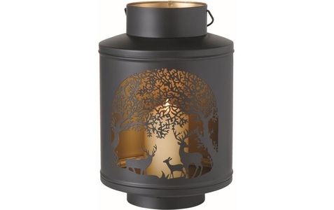 Manor, Laterne, Boltze Weihnachtswindlicht Tifels 31 cm, Gold/Schwarz
