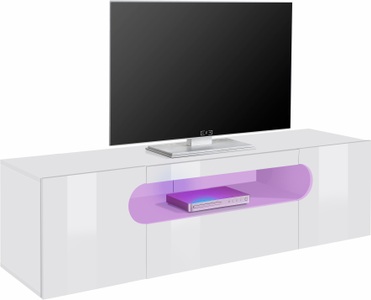 TECNOS, Tecnos Lowboard »Real«, Breite 150 cm, INOSIGN Lowboard »Real,Lowboard,TV-Kommode,TV-Möbel,Breite 150 kompl. hochglanz lackiert«, mit 2 abgerundeten Türen,1 Klappe,die ein ovales offenes Fach bilden