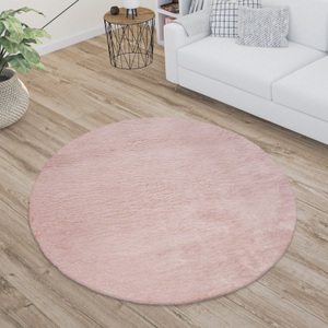 Paco Home Teppich »Soft 380«, rund, 22 mm Höhe, Kuschelteppich - besonders weich, Uni-Farben, ideal im Wohnzimmer & Schlafzimmer