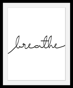 undefined, Bild »Breathe«, queence Bild »Breathe«, Schwarz-Weiss-Schriftzug-Motivationsbilder-Spa-Spa Bilder, HD Premium Poster-Druck inkl. Holzrahmen
