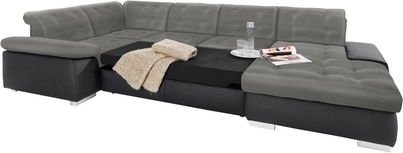 SIT&MORE, sit&more Wohnlandschaft, sit&more Wohnlandschaft »Ontario U-Form« XXL, wahlweise mit Bettfunktion