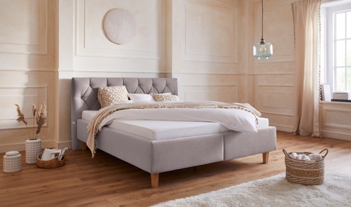 Guido Maria Kretschmer Home&Living Polsterbett »Sunley 100«, Kreuzsteppung im Kopfteil, Kopfteilhöhe 102 cm, wahlweise ohne oder mit Matratze/Lattenrost - 3 Matratzenarten