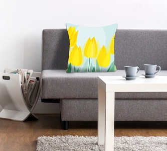 queence Dekokissen »Rebekka«, (1 St.), mit gelben Tulpen