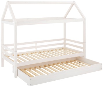 LÜTTENHÜTT, Lüttenhütt Kinderbett »Alpi«, aus massivem Kiefernholz, inklusive Bettschubkasten und Lattenrost, Liegefläche 90x200 cm, Hausbett, Lüttenhütt Kinderbett »Alpi«, inklusive Bettschubkasten und Lattenrost, Liegefläche 90x200 cm