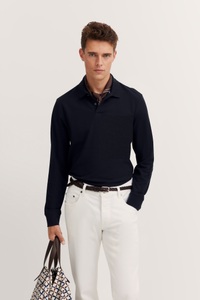 bugatti Langarm-Poloshirt, mit langen Ärmeln