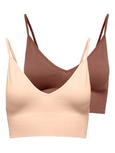 ONLY Bustier »ONLVICKY ? BH-Tops mit geripptem Detail im 2er-Pack«, figurbetont, modisch, Materialmix, Jersey, Spaghettiträger