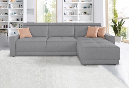 DOMO collection, DOMO collection Ecksofa, DOMO collection Ecksofa »Ava L-Form«, mit Recamiere, Federkern wahlweise mit Kopfteilverstellungen