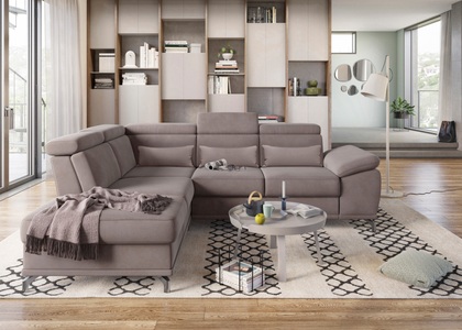 SIT&MORE, sit&more Ecksofa, sit&more Ecksofa »Cabrio L-Form, mit Sitztiefenverstellung, Arm- und Kopfteilverstellung«, 3 Nierenkissen, Federkern, optional Bettfunktion und Stauraum