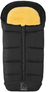 Heitmann, Heitmann Fußsack Komfort 2-in-1 blau-meliert, Heitmann Felle Fusssack »Eisbärchen - Komfort 2 in 1 Lammfell Winterfusssack - Premium Qualität«, mit Lammfell-Einlage, für Kinderwagen und Buggy, waschbar
