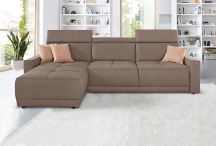 DOMO collection, DOMO collection Ecksofa, DOMO collection Ecksofa »Ava L-Form«, mit Recamiere, Federkern wahlweise mit Kopfteilverstellungen