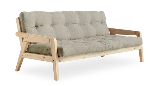 Karup Design, Karup Design Schlafsofa »Grab« inkl. Futonmatratze, Karup Design Schlafsofa, Mit Holzstruktur, inkl. Futonmatratze, Liegefläche 130x190 cm