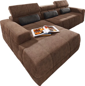 DOMO collection, DOMO collection Ecksofa, DOMO collection Ecksofa »Brandon grosse Ausführung B/T/H: 289/177/80 cm, auch in Leder und Cord«, mit Kopfteilverstellung, wahlweise Sitztiefenverstellung, L-Form