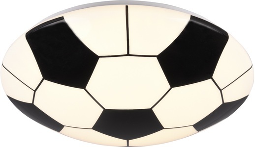 TRIO LEUCHTEN, TRIO Leuchten LED Deckenleuchte »Kloppi«, LED-Modul, Warmweiss, XXXLutz LED-DECKENLEUCHTE 12 W 36/10 cm , R62941101 , Schwarz, Weiss , Kunststoff , Fussball , 10 cm , matt , 007694023201