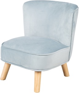 Roba, roba Kindersessel Samt, hellblau, roba® Kindersessel »Lil Sofa«, mit Holzfüssen