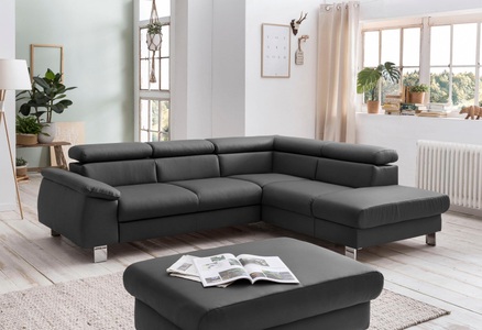 Cotta, COTTA Ecksofa »Komaris«, inklusive Kopf- bzw. Rückenverstellung, wahlweise Bettfunktion, Bettkasten und RGB-LED-Beleuchtung