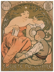 Artland, Artland Glasbild »Plakat für Société Populaire Beaux Arts«, Artland Glasbild »Plakat für Société Populaire Beaux Arts«, Ausstellungsplakate, (1 St.), in verschiedenen Grössen