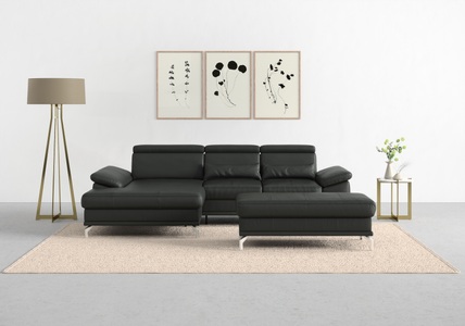 SIT&MORE, sit&more Ecksofa »Cabrio«, mit Sitztiefen- und Armteilverstellung sowie Federkern, 2 Nierenkissen